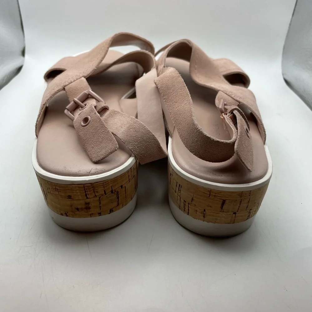 Marc Fisher MF Glitze womens pink suede slide platform sandals size 10